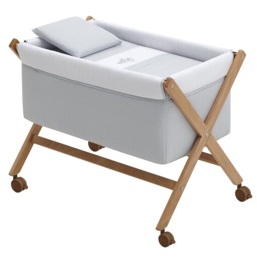 Minicuna Tijera Madera Mini Windsord Gris/Natural 55X87X74 Cm