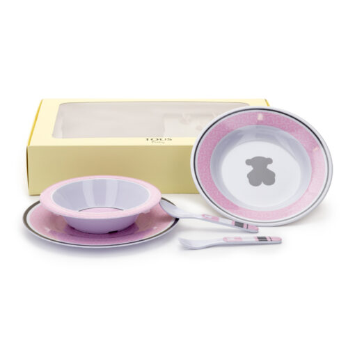 Set 3 Platos cuchara y tenedor Rosa
