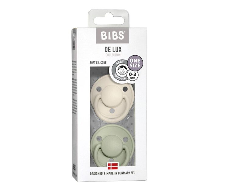2 Chupetes BIBS De Lux Ivory/Sage Silicona - Imagen 8
