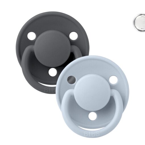 2 Chupetes BIBS De Lux Iron/Baby Blue Silicona