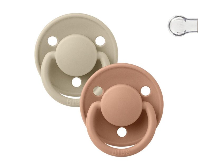 2 Chupetes BIBS De Lux Vainilla/Peach Silicona - Imagen 5