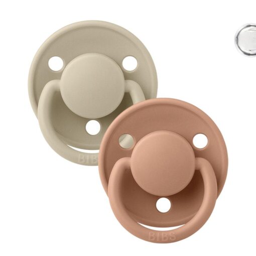 2 Chupetes BIBS De Lux Vainilla/Peach Silicona
