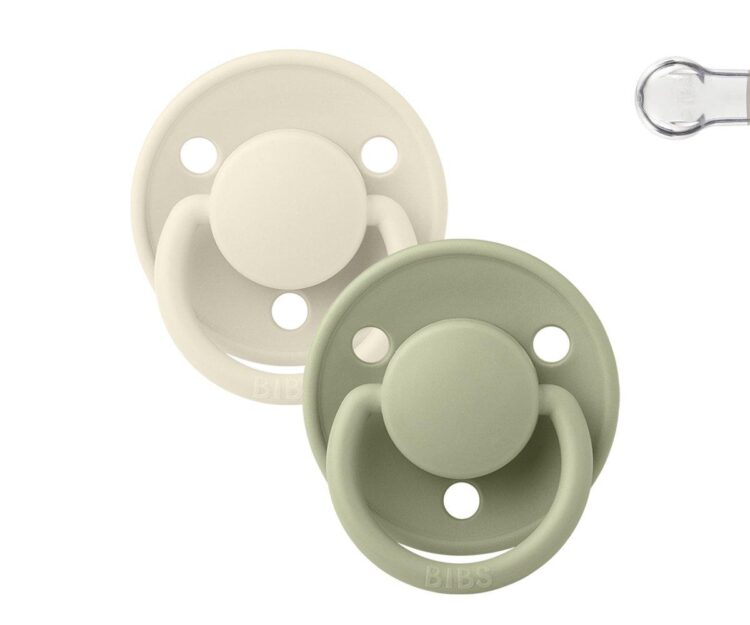 2 Chupetes BIBS De Lux Ivory/Sage Silicona - Imagen 7