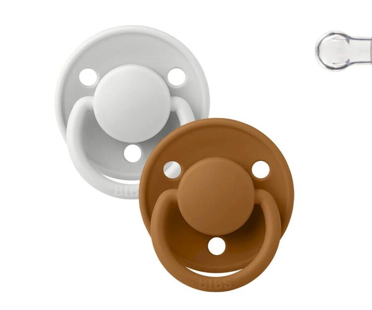 2 Chupetes BIBS De Lux Haze/Caramel Silicona