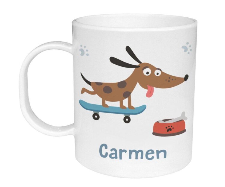 Taza de Plástico Personalizada Skater Dog - Imagen 3