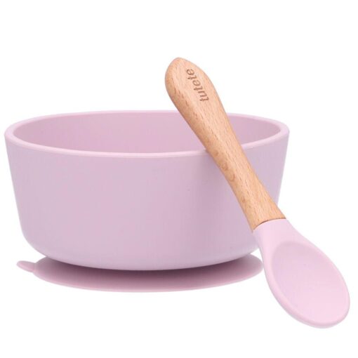 Bol con Ventosa + Cuchara Lilac