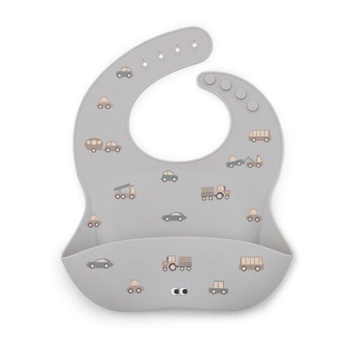 Babero de Silicona Little Wheels