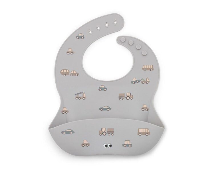 Babero de Silicona Little Wheels