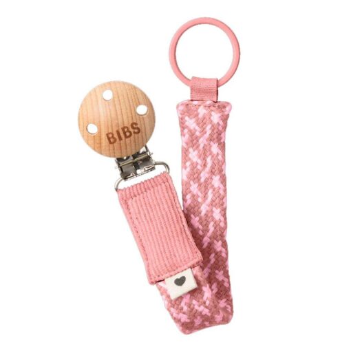 Chupetero BIBS Trenzado Dusty Pink/Baby Pink