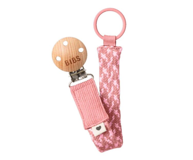 Chupetero BIBS Trenzado Dusty Pink/Baby Pink