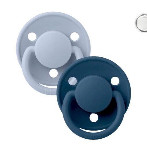 2 Chupetes BIBS De Lux  Dusty Blue/Steel Blue Silicona