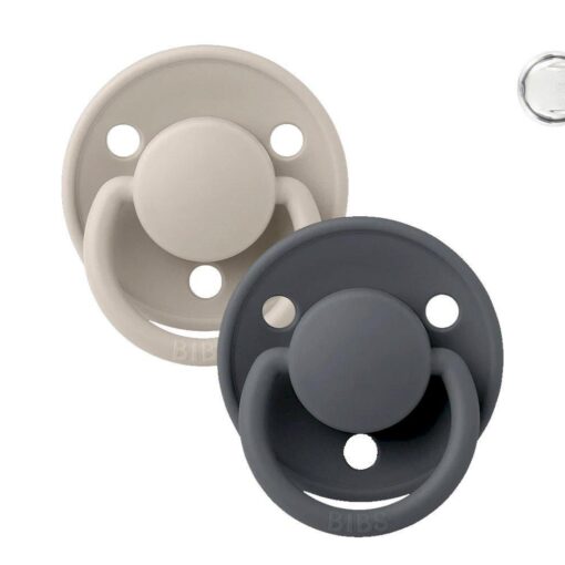 2 Chupetes BIBS De Lux Onesize Sand/Iron Silicona