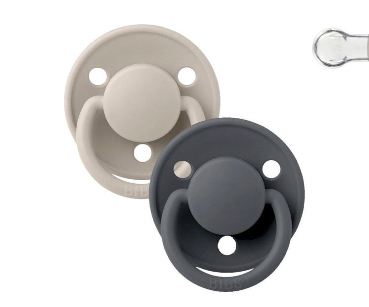 2 Chupetes BIBS De Lux Onesize Sand/Iron Silicona