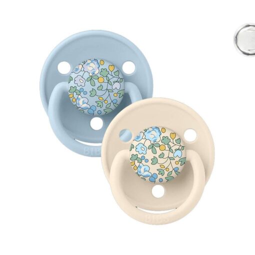 2 Chupetes BIBS De Lux Eloise Baby Blue Mix Silicona