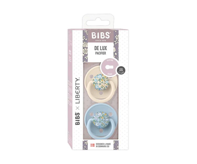 2 Chupetes BIBS De Lux Eloise Baby Blue Mix Silicona - Imagen 3