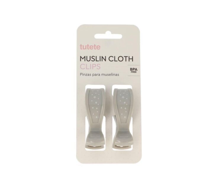 2 Pinzas para Muselinas Gris