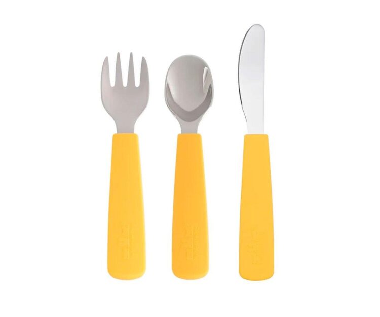 Set 3 Cubiertos Feedie Amarillo
