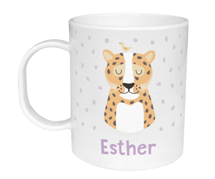 Taza de Plástico Personalizada Leopardo