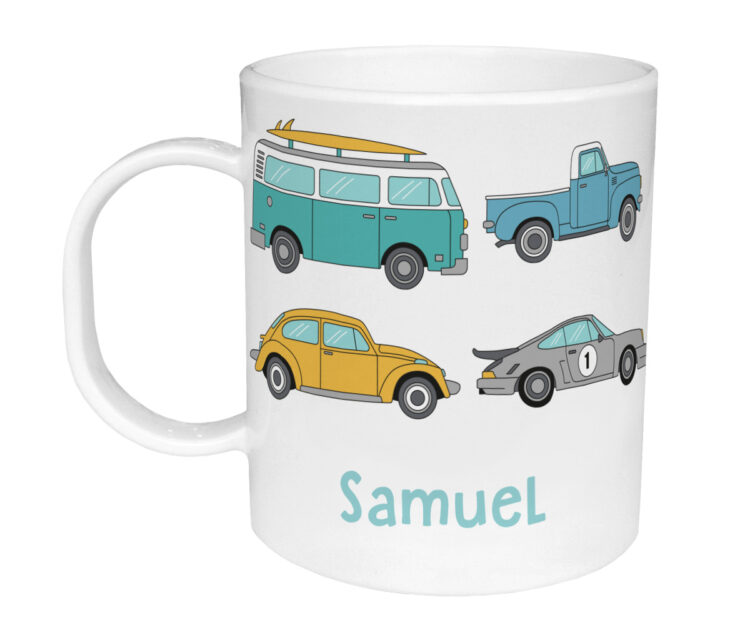 Taza de Plástico Personalizada Coches