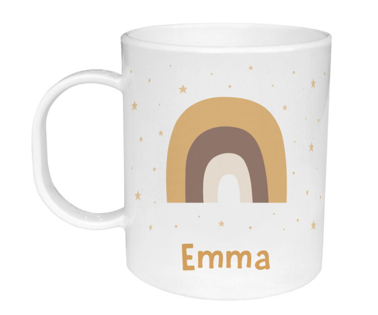 Taza de Plástico Personalizada Arcoíris Mostaza