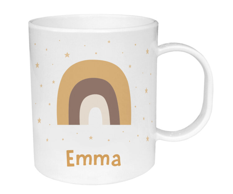 Taza de Plástico Personalizada Arcoíris Mostaza - Imagen 2