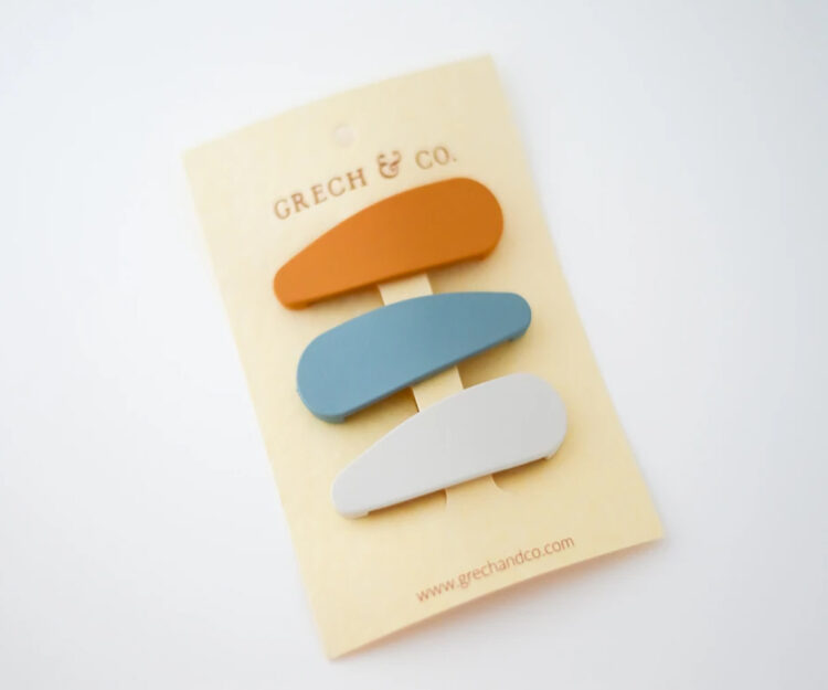 Clips para Pelo Snap Matte Golden-Light Blue-Buff