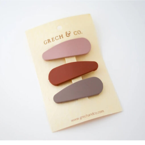 Clips para Pelo Snap Matte Stone-Shell-Rust