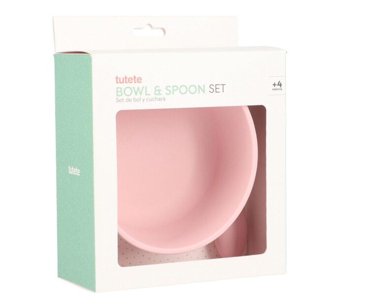 Bol Silicona + Cuchara Acero Light Pink - Imagen 2