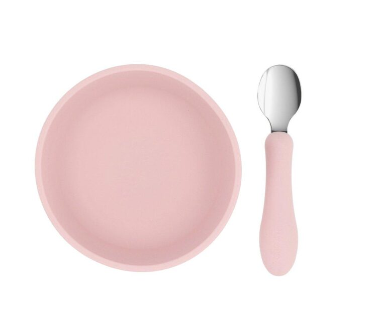 Bol Silicona + Cuchara Acero Light Pink - Imagen 6