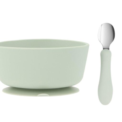 Bol Silicona + Cuchara Acero Sage
