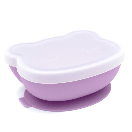 Bol con Ventosa y Tapa Oso Lilac