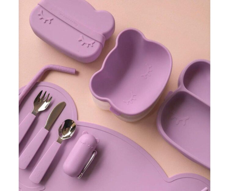 Bol con Ventosa y Tapa Oso Lilac - Imagen 5