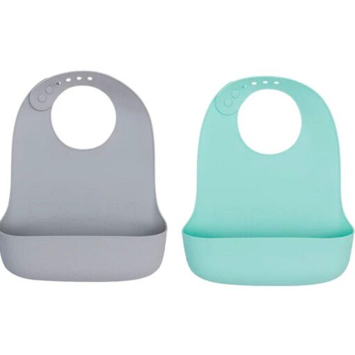 2 Babero Catchie 2.0 Silicona Mint & Grey