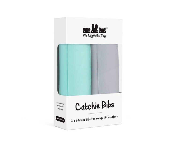 2 Babero Catchie 2.0 Silicona Mint & Grey - Imagen 5