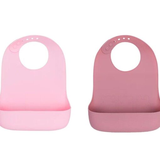 2 Babero Catchie 2.0 Silicona Dusty & Powder Pink