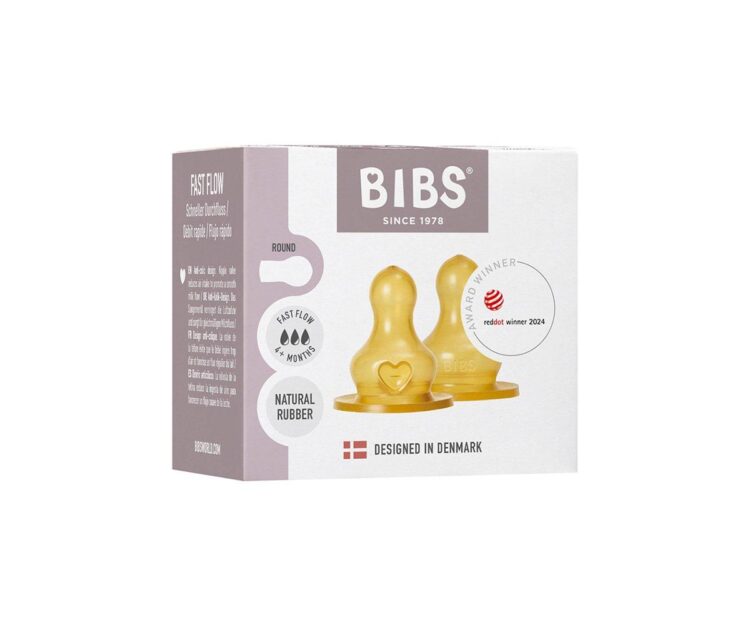 2 Tetinas Látex Biberón BIBS Flujo Rápido - Imagen 2