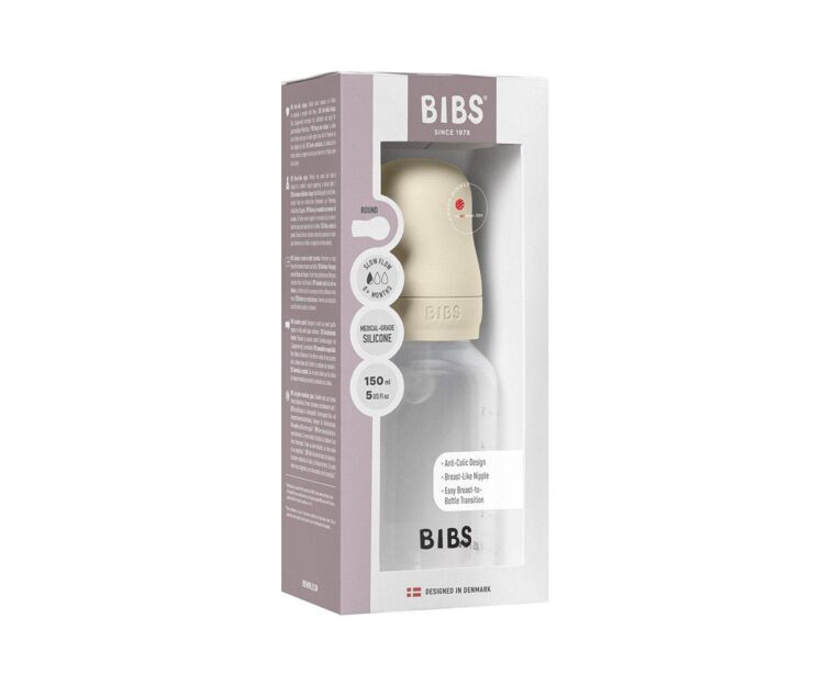 Biberón Plástico BIBS Silicona Ivory 150ml - Imagen 2