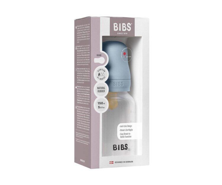 Biberón Plástico BIBS Látex Baby Blue 150ml - Imagen 2