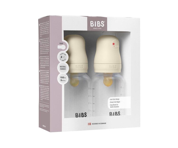 2 Biberones Plástico BIBS Látex Ivory 150 ml