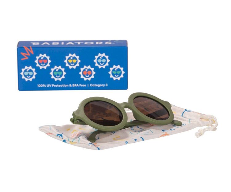 Gafas de Sol Flexibles (0-24meses) Euro Round Amber Lenses Wild Moss - Imagen 4
