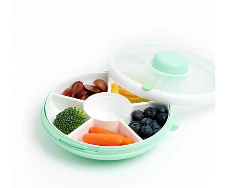 Caja Almuerzo Snack Spinner Flip, Correa de Mano y Hoja de Pegatinas Mint Green - Imagen 5