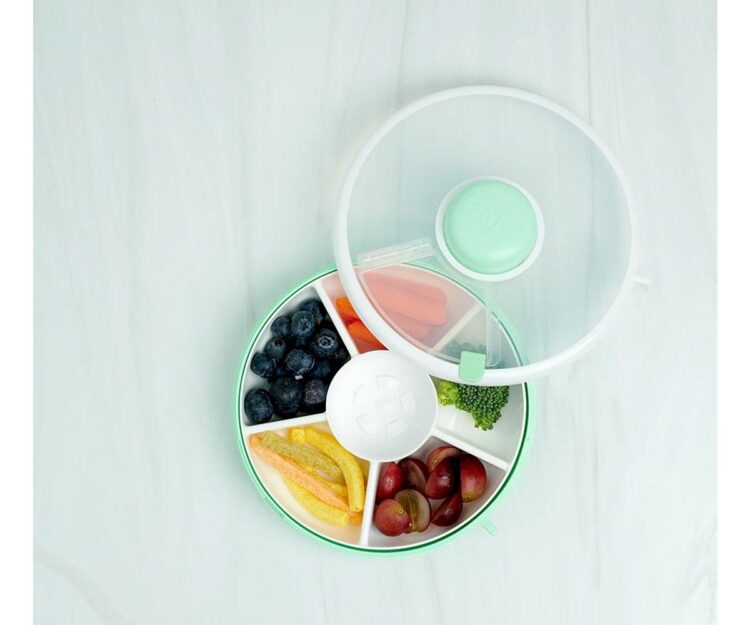 Caja Almuerzo Snack Spinner Flip, Correa de Mano y Hoja de Pegatinas Mint Green - Imagen 6