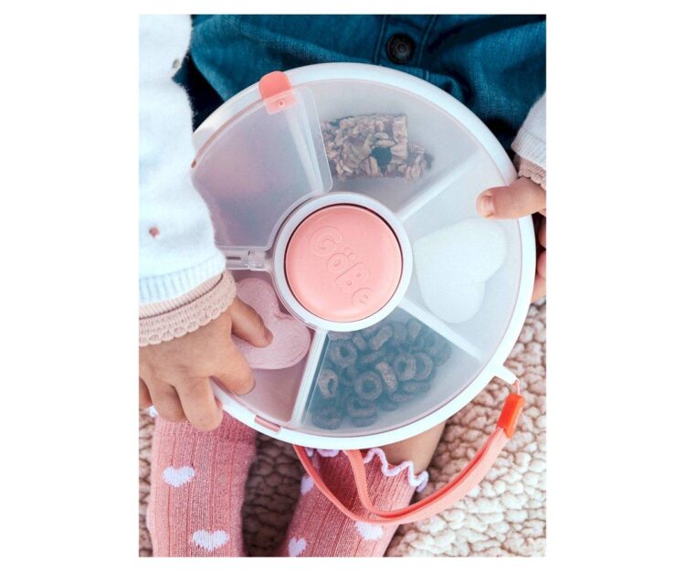 Caja Almuerzo Snack Spinner Flip, Correa de Mano y Hoja de Pegatinas Coral Pink - Imagen 4