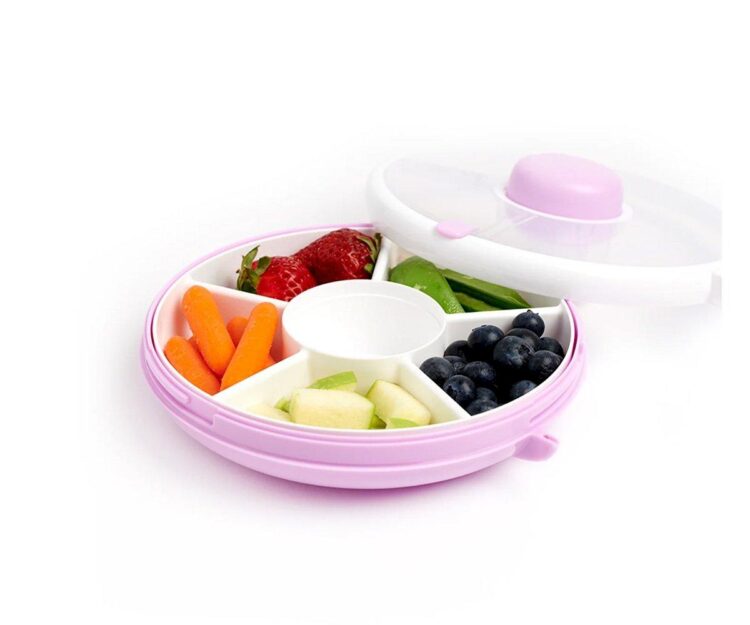 Caja Almuerzo Snack Spinner Flip, Correa de Mano y Hoja de Pegatinas Taro Purple - Imagen 3