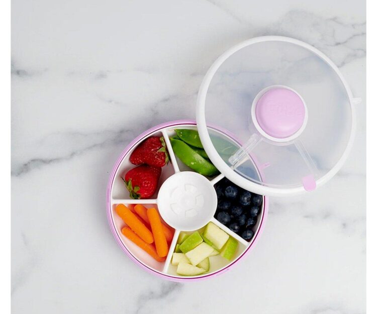 Caja Almuerzo Snack Spinner Flip, Correa de Mano y Hoja de Pegatinas Taro Purple - Imagen 5