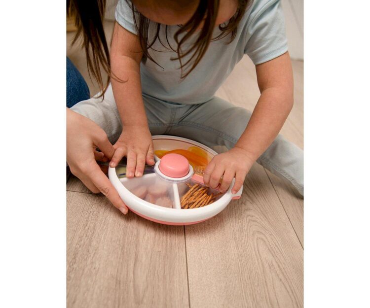 Caja de Almuerzo Grande Snack Spinner Slide con Hoja Pegatinas Macaron Blue - Imagen 4