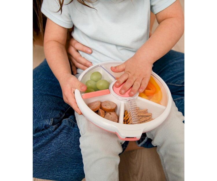 Caja de Almuerzo Grande Snack Spinner Slide con Hoja Pegatinas Macaron Blue - Imagen 5