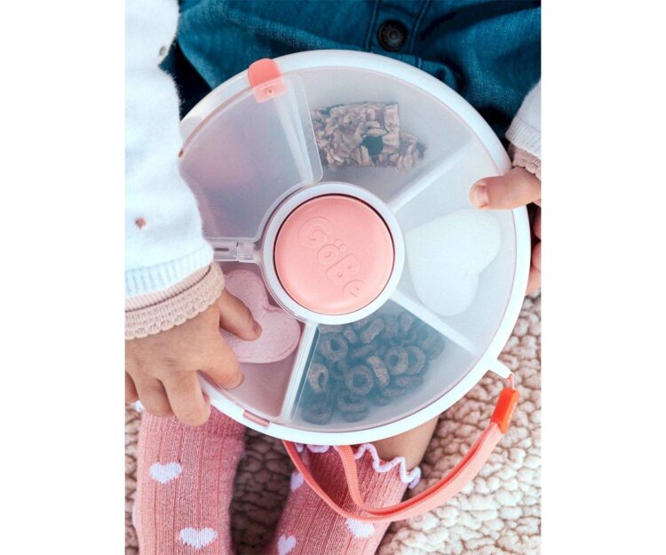 Caja Almuerzo Snack Spinner Flip, Correa de Mano y Hoja de Pegatinas Coral Pink - Imagen 9