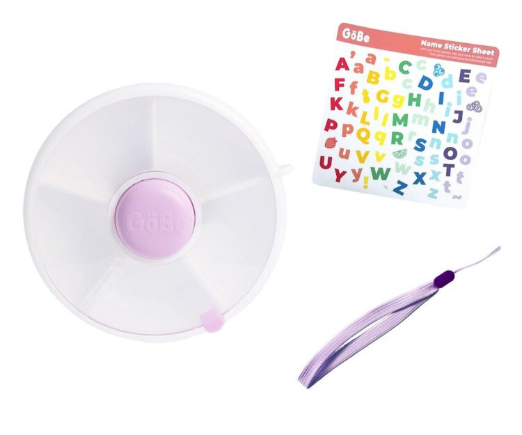 Caja Almuerzo Snack Spinner Flip, Correa de Mano y Hoja de Pegatinas Taro Purple