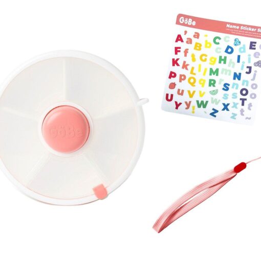 Caja Almuerzo Snack Spinner Flip, Correa de Mano y Hoja de Pegatinas Coral Pink